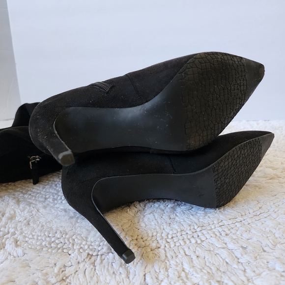 BD black overknee boot suede-feeling elastic size 6.5 Preowned excellent - Picture 6 of 13